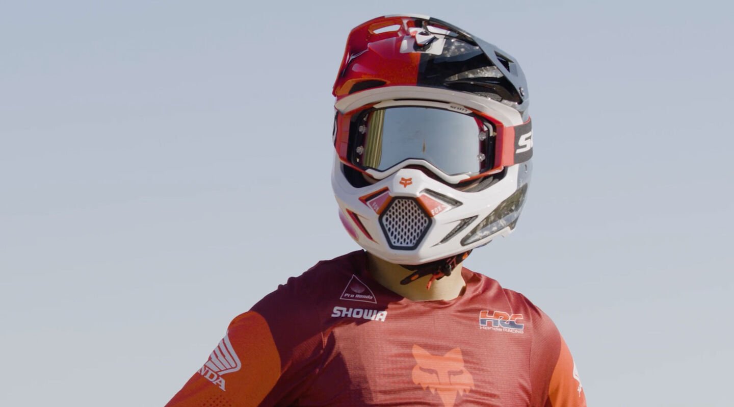 Man holding a V3RS helmet