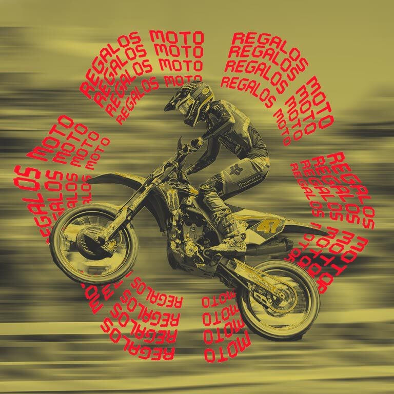 Motocross rider with stylized text calling out motocross gift guide