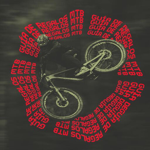 MTB rider with stylized text calling out MTB guides